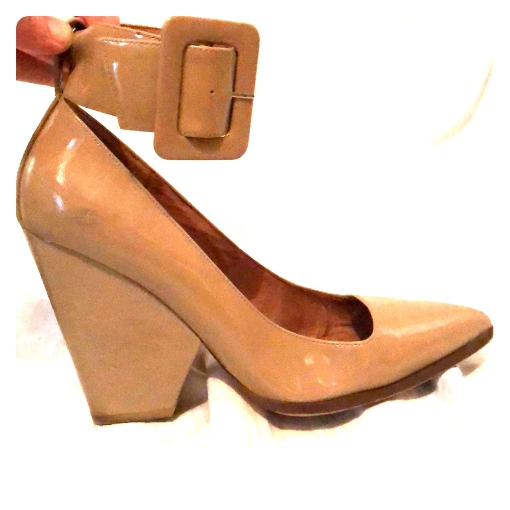 Jeffrey Campbell patent leather ankle strap pumps